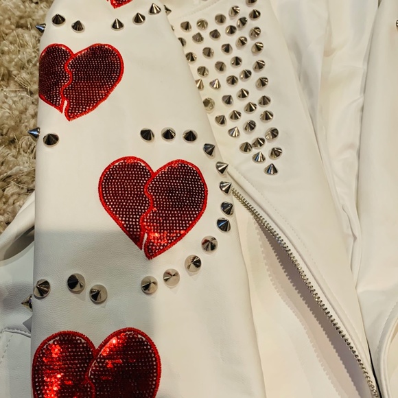 Sweetheart Studded Faux Leather Jacket - Picture 4 of 4